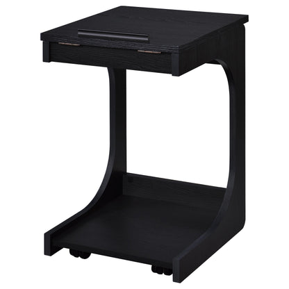 Coaster Furniture Ralston 930290 C-Shaped Lift-Top Sofa Side Table With Casters - Black IMAGE 9