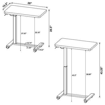  Coaster Furniture Westpark 930300 Pneumatic Adjustable C-Shape Side Table with Casters - Black IMAGE 14
