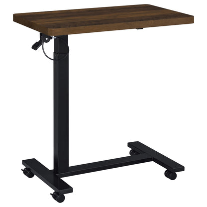  Coaster Furniture Westpark 930302 Pneumatic Adjustable C-Shape Side Table with Casters - Dark Pine IMAGE 2