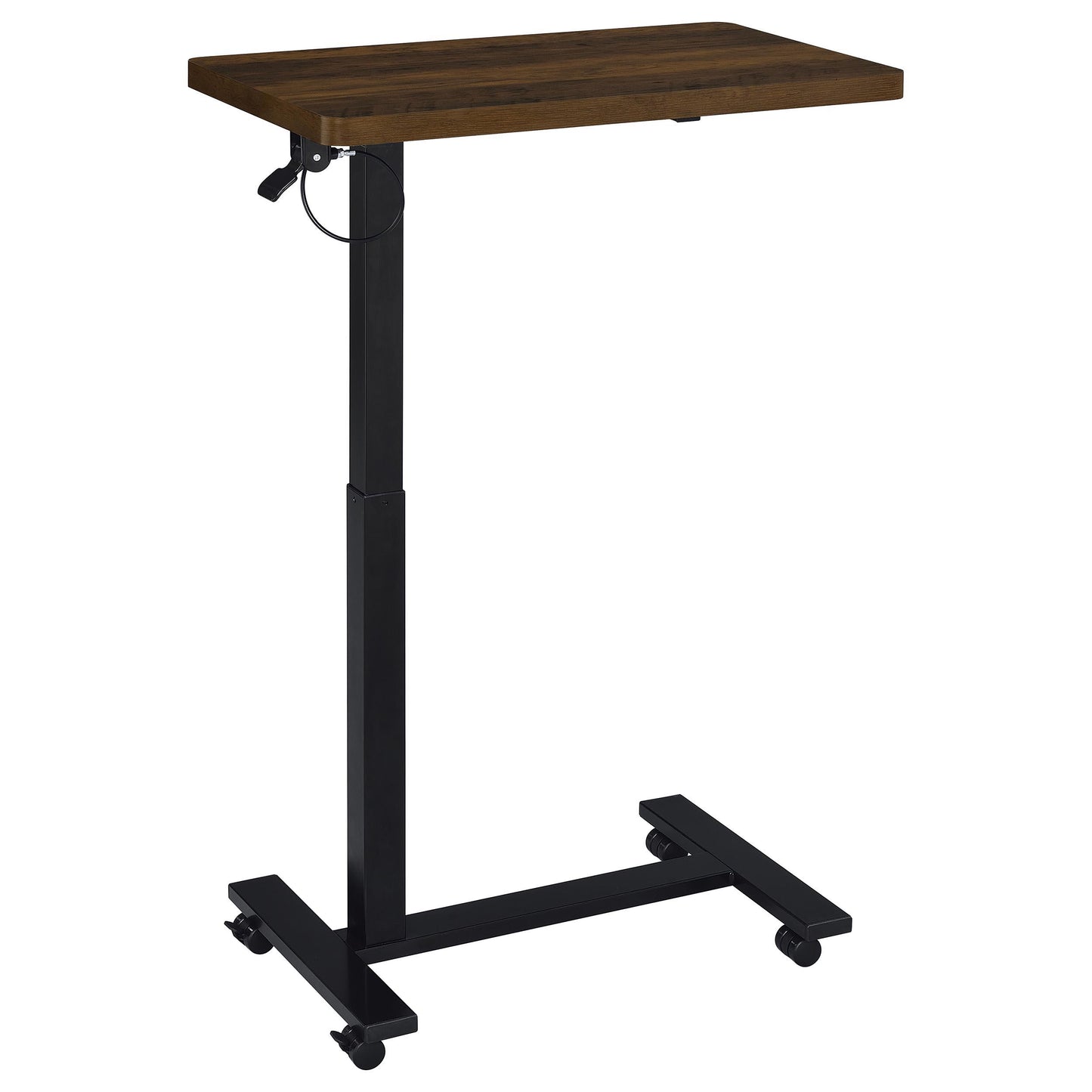  Coaster Furniture Westpark 930302 Pneumatic Adjustable C-Shape Side Table with Casters - Dark Pine IMAGE 5