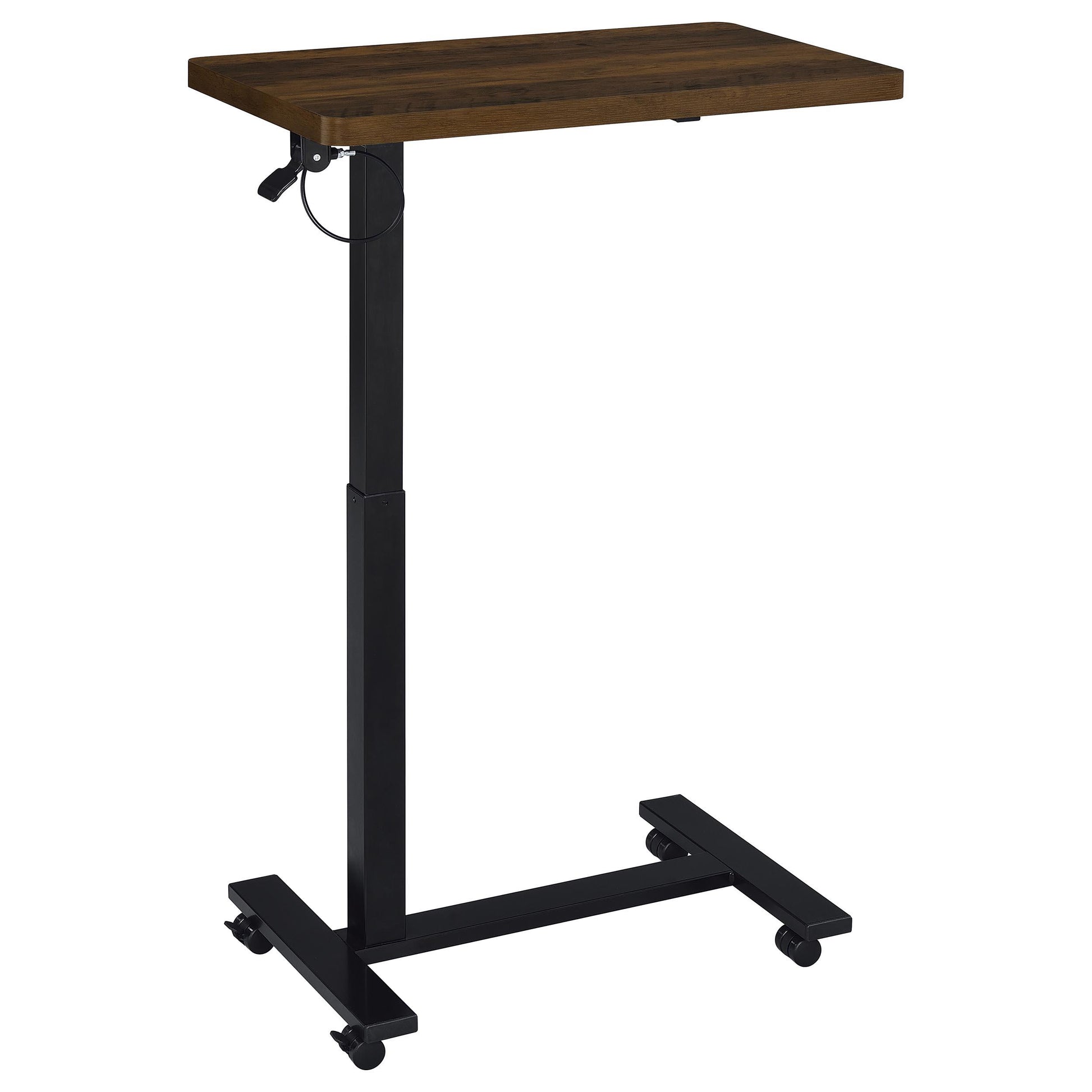  Coaster Furniture Westpark 930302 Pneumatic Adjustable C-Shape Side Table with Casters - Dark Pine IMAGE 5