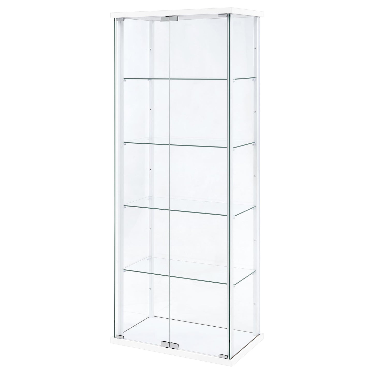  Coaster Furniture Delphinium 950170WHT 4-Shelf Clear Glass Curio Display Cabinet - White IMAGE 12