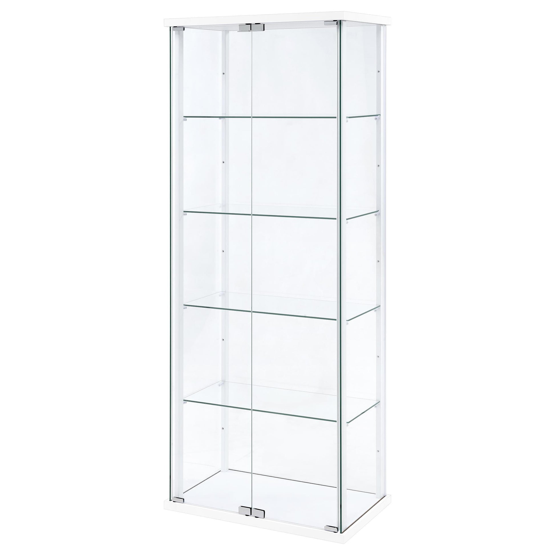  Coaster Furniture Delphinium 950170WHT 4-Shelf Clear Glass Curio Display Cabinet - White IMAGE 12