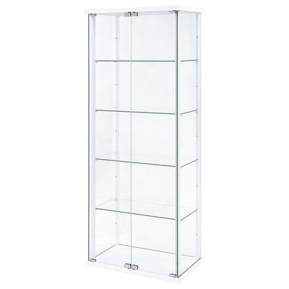  Coaster Furniture Delphinium 950170WHT 4-Shelf Clear Glass Curio Display Cabinet - White IMAGE 12