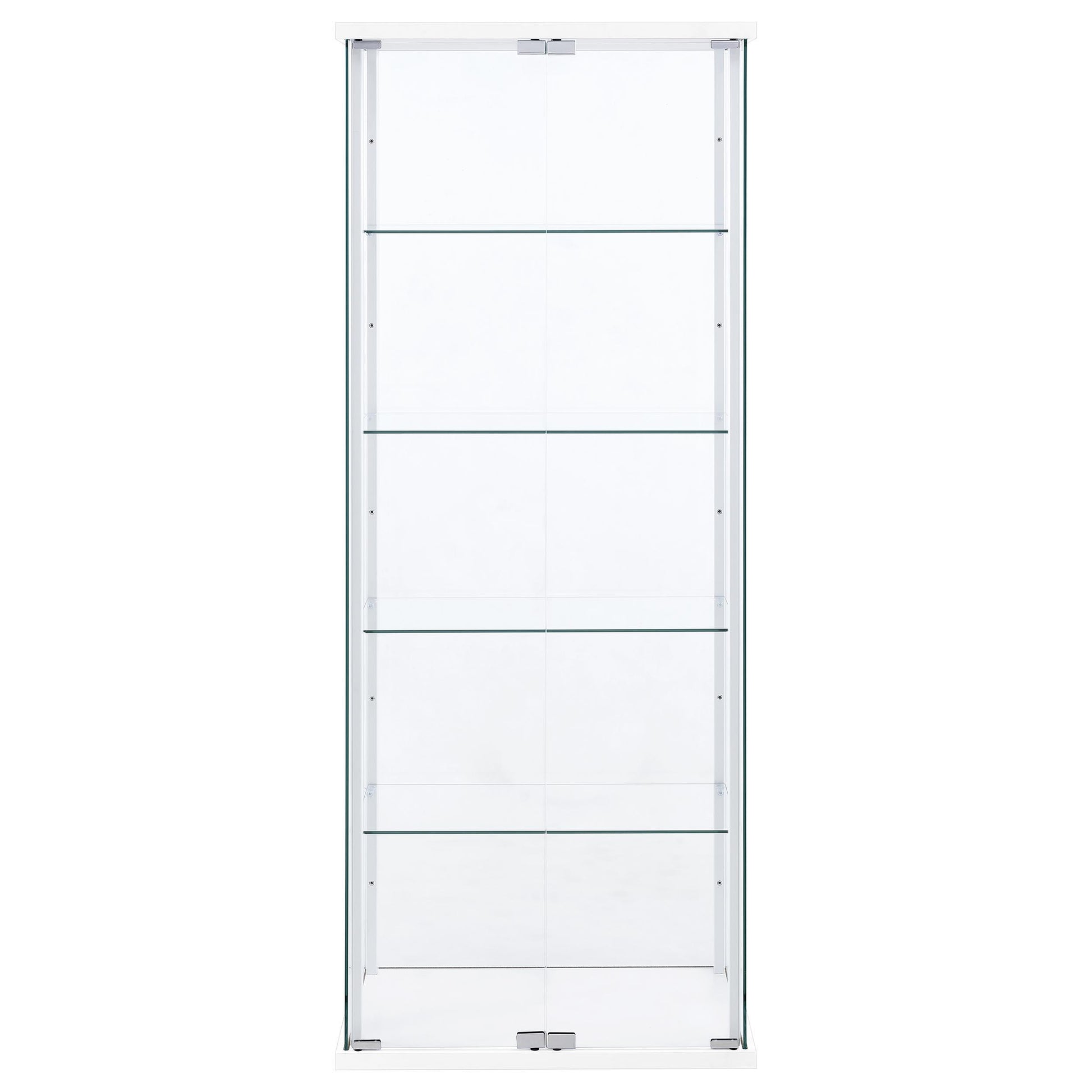  Coaster Furniture Delphinium 950170WHT 4-Shelf Clear Glass Curio Display Cabinet - White IMAGE 13