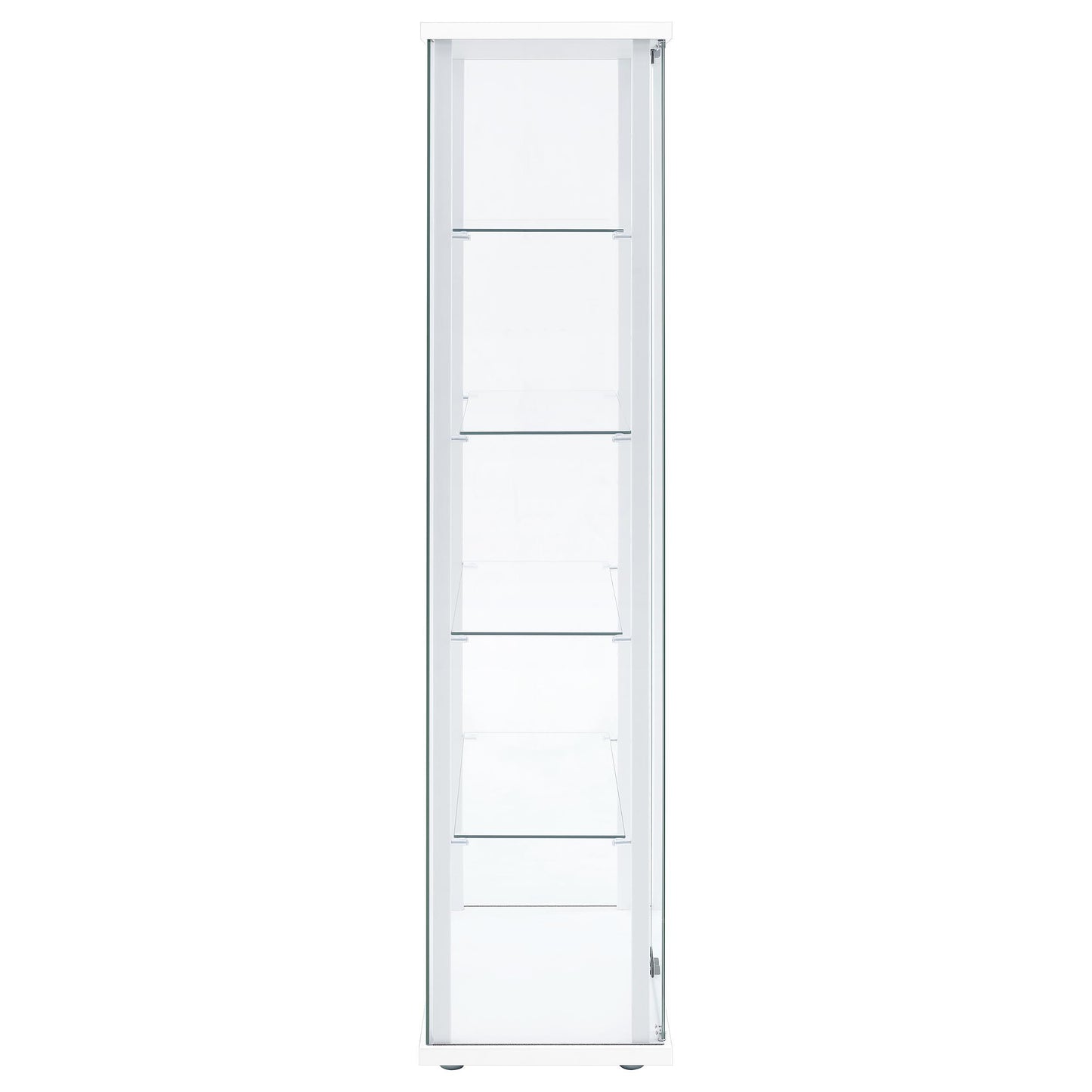  Coaster Furniture Delphinium 950170WHT 4-Shelf Clear Glass Curio Display Cabinet - White IMAGE 2
