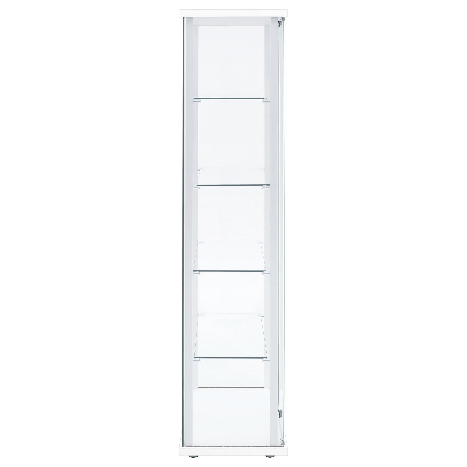  Coaster Furniture Delphinium 950170WHT 4-Shelf Clear Glass Curio Display Cabinet - White IMAGE 2