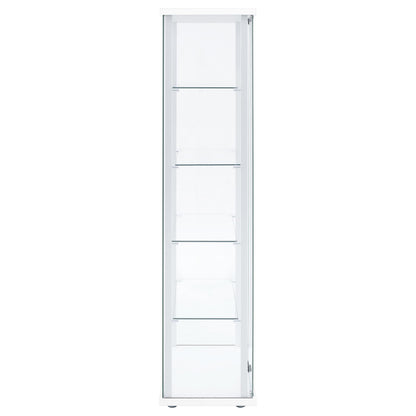  Coaster Furniture Delphinium 950170WHT 4-Shelf Clear Glass Curio Display Cabinet - White IMAGE 2