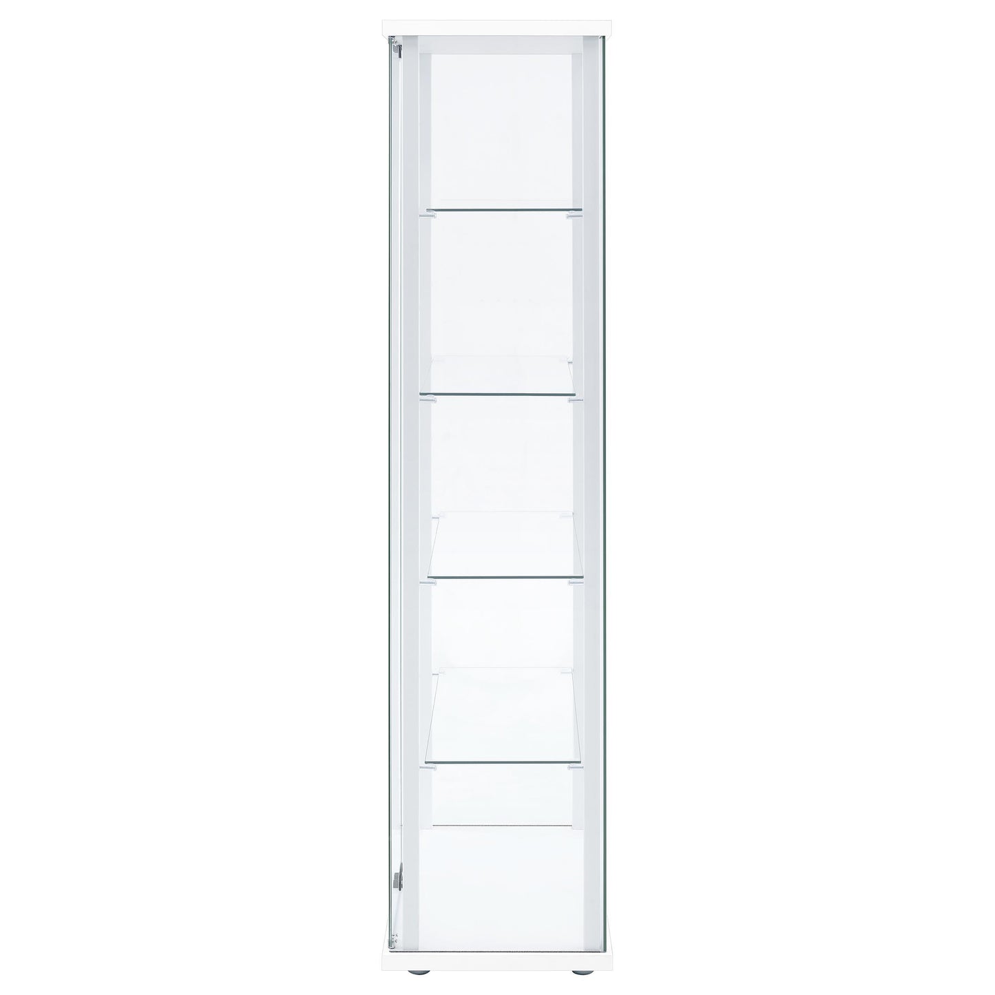  Coaster Furniture Delphinium 950170WHT 4-Shelf Clear Glass Curio Display Cabinet - White IMAGE 3