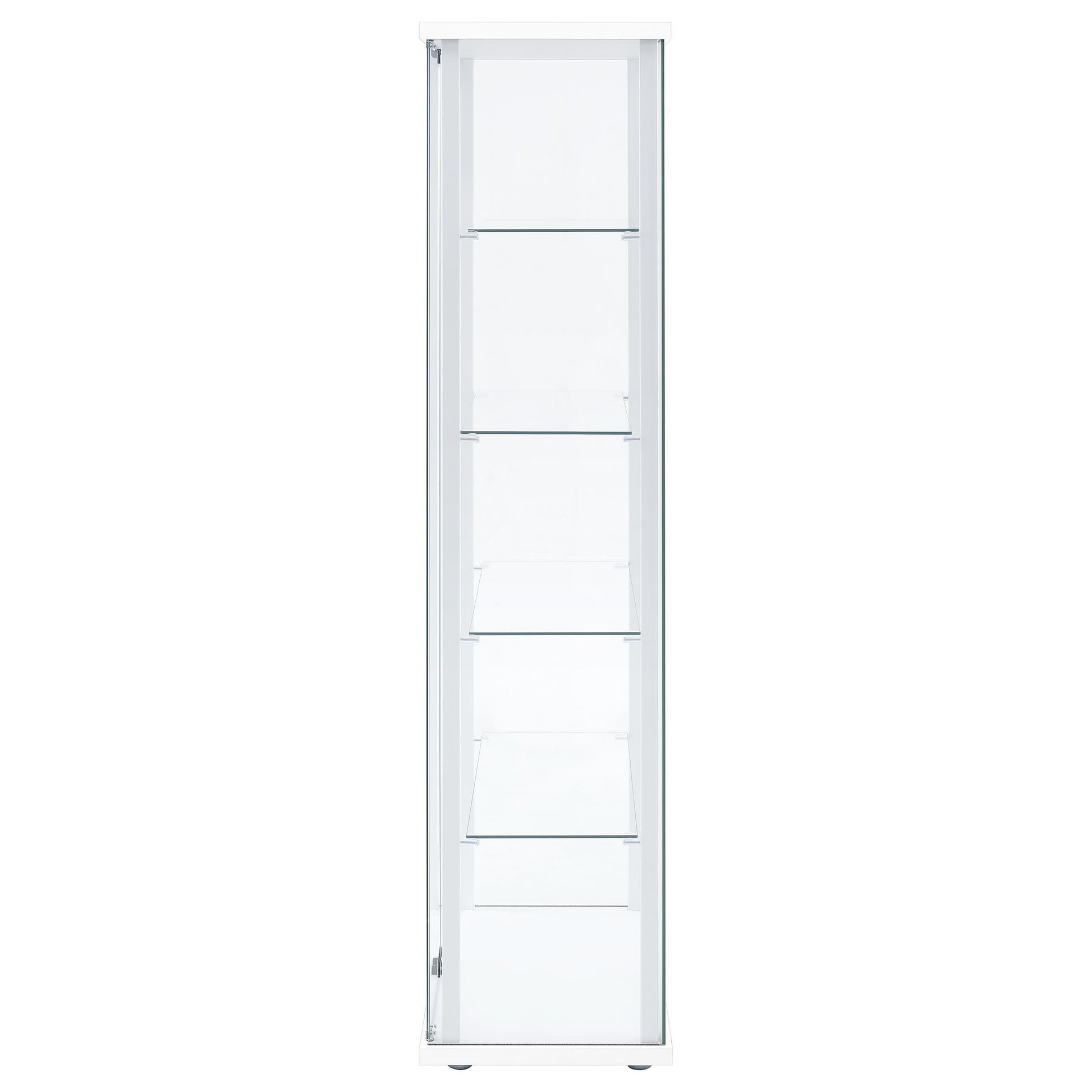  Coaster Furniture Delphinium 950170WHT 4-Shelf Clear Glass Curio Display Cabinet - White IMAGE 3