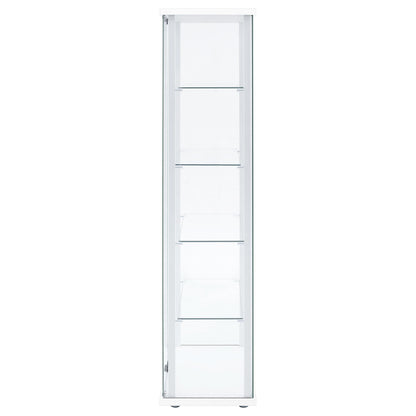  Coaster Furniture Delphinium 950170WHT 4-Shelf Clear Glass Curio Display Cabinet - White IMAGE 3
