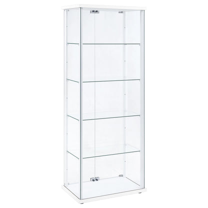  Coaster Furniture Delphinium 950170WHT 4-Shelf Clear Glass Curio Display Cabinet - White IMAGE 4