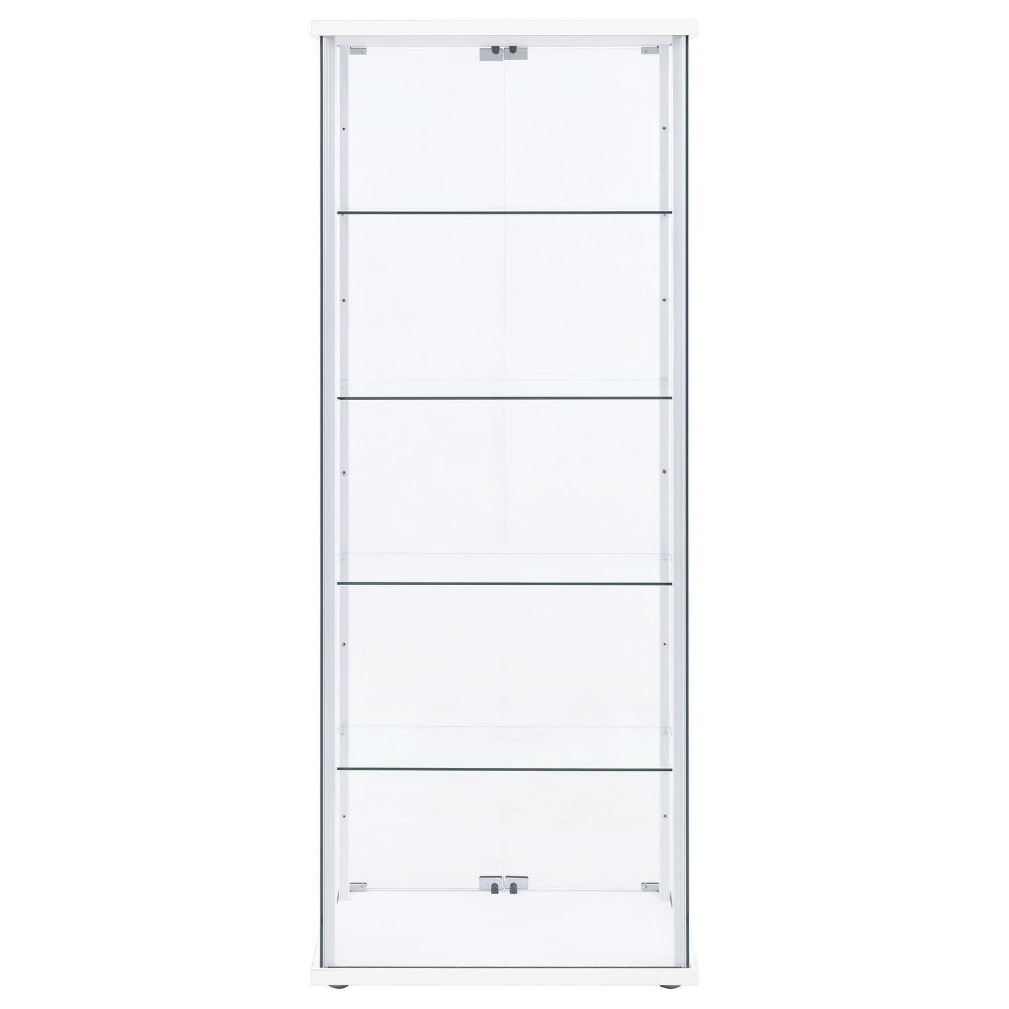  Coaster Furniture Delphinium 950170WHT 4-Shelf Clear Glass Curio Display Cabinet - White IMAGE 6