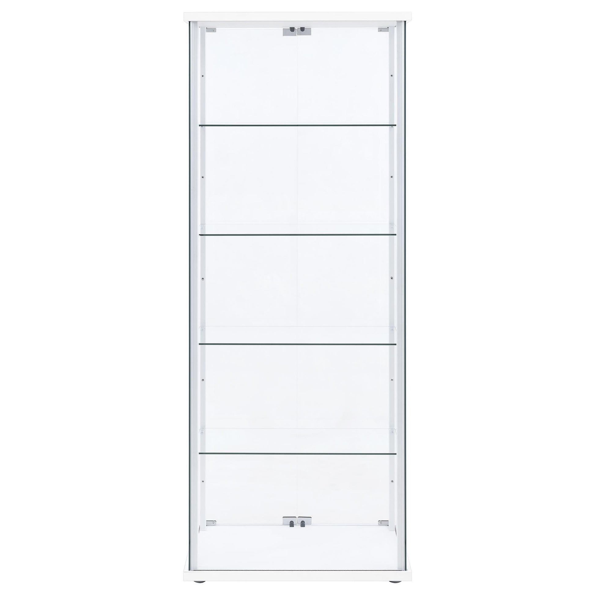  Coaster Furniture Delphinium 950170WHT 4-Shelf Clear Glass Curio Display Cabinet - White IMAGE 6