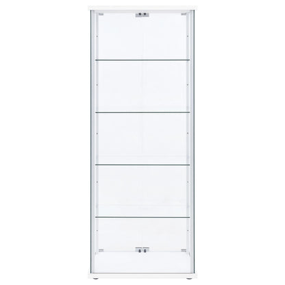  Coaster Furniture Delphinium 950170WHT 4-Shelf Clear Glass Curio Display Cabinet - White IMAGE 6