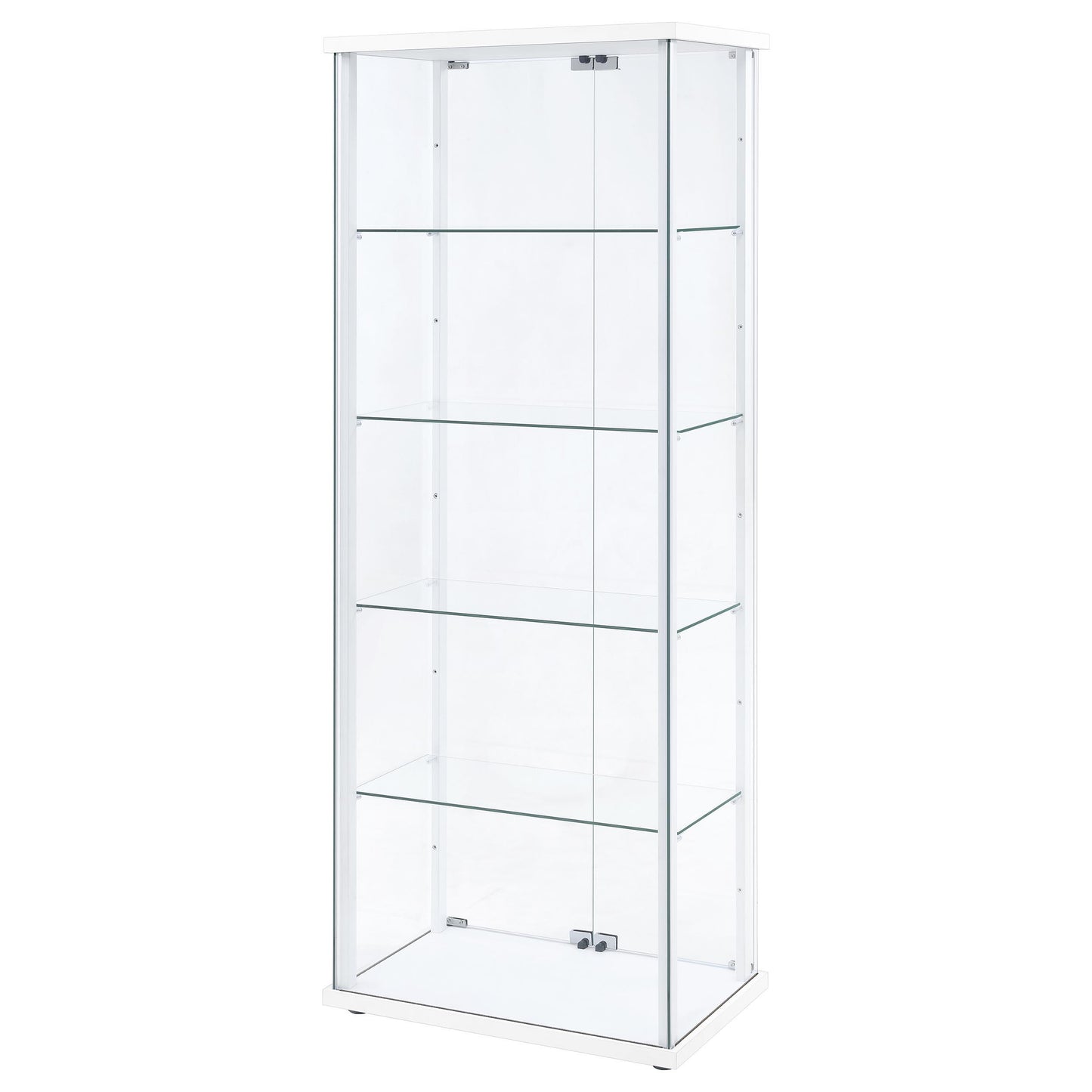  Coaster Furniture Delphinium 950170WHT 4-Shelf Clear Glass Curio Display Cabinet - White IMAGE 8