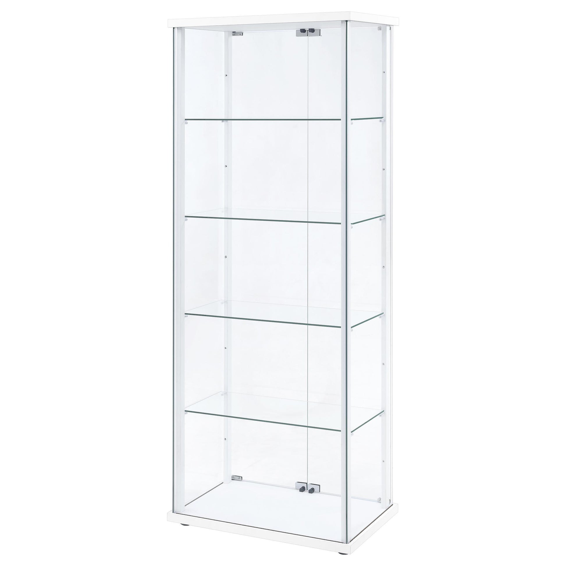  Coaster Furniture Delphinium 950170WHT 4-Shelf Clear Glass Curio Display Cabinet - White IMAGE 8