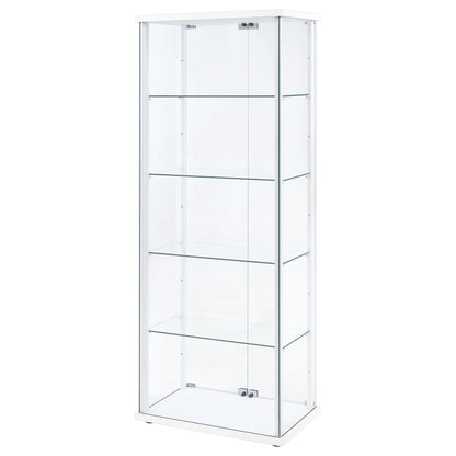  Coaster Furniture Delphinium 950170WHT 4-Shelf Clear Glass Curio Display Cabinet - White IMAGE 8