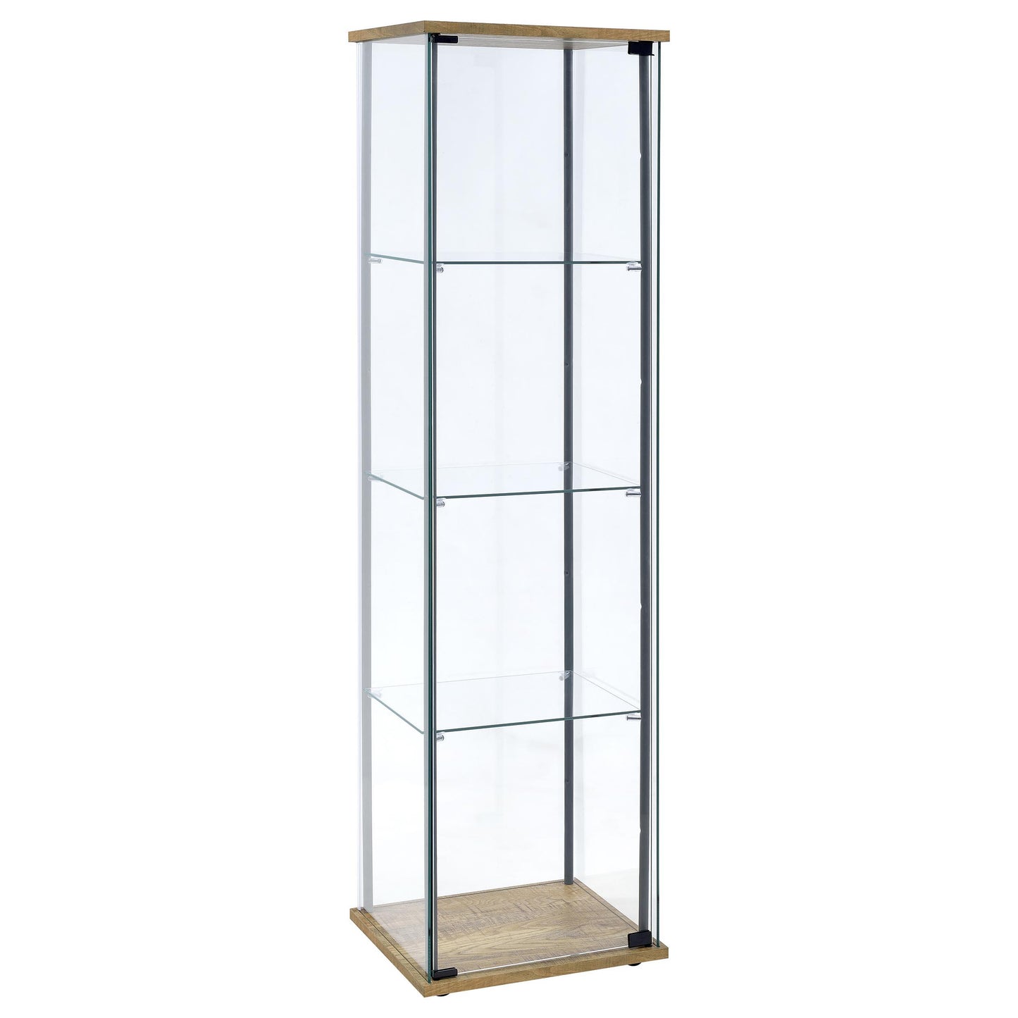  Coaster Furniture Bellatrix 950172MGO 3-shelf Clear Glass Curio Cabinet - Mango IMAGE 1