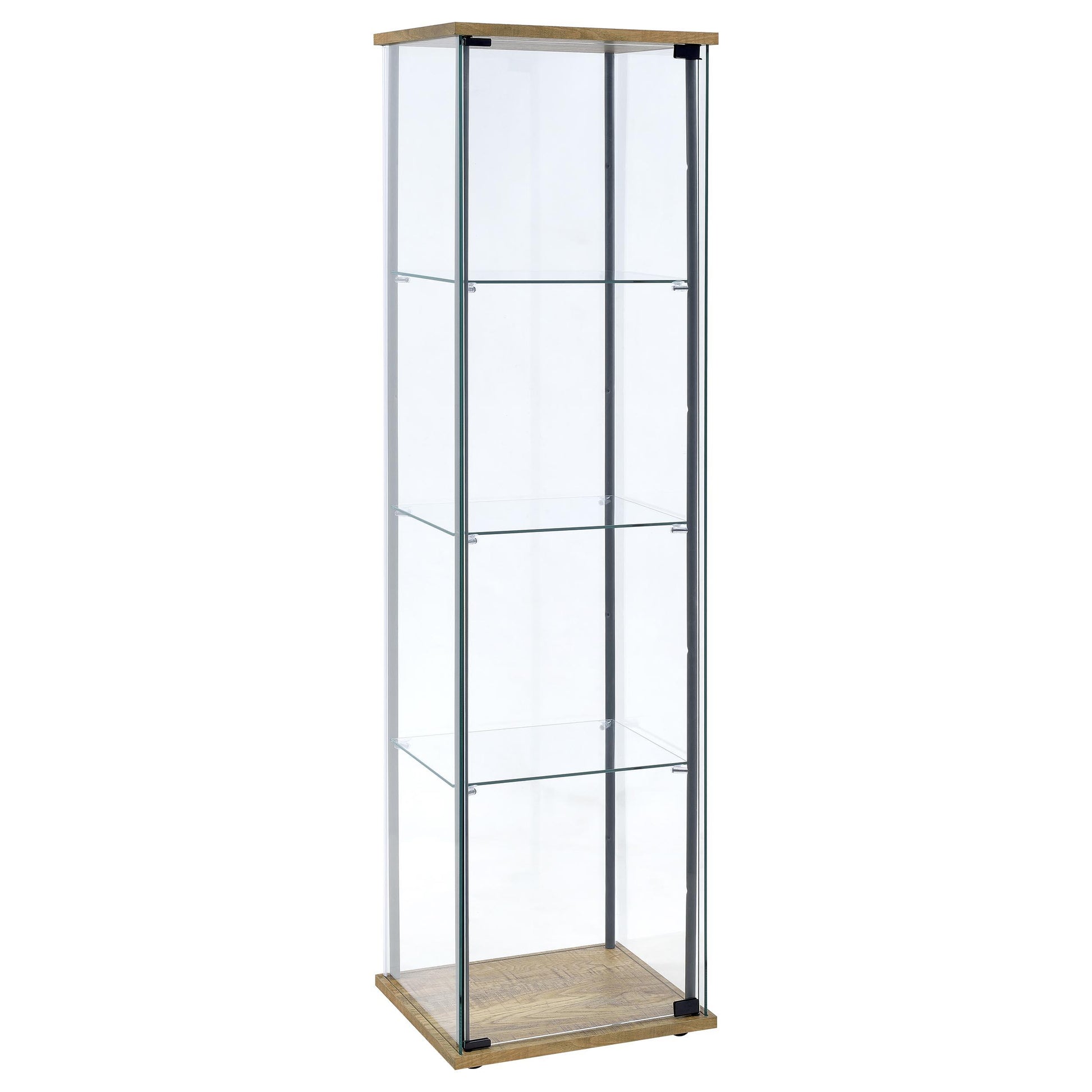  Coaster Furniture Bellatrix 950172MGO 3-shelf Clear Glass Curio Cabinet - Mango IMAGE 1
