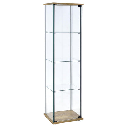  Coaster Furniture Bellatrix 950172MGO 3-shelf Clear Glass Curio Cabinet - Mango IMAGE 1