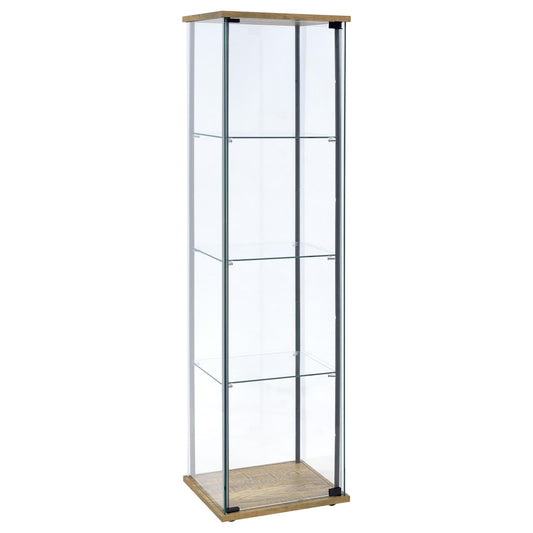  Coaster Furniture Bellatrix 950172MGO 3-shelf Clear Glass Curio Cabinet - Mango IMAGE 1
