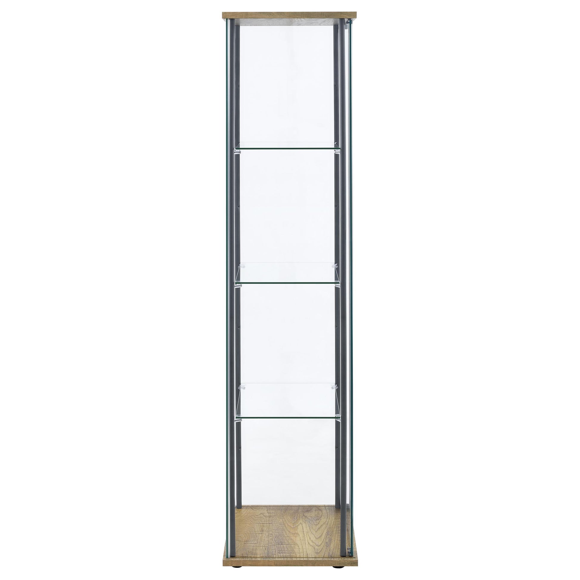  Coaster Furniture Bellatrix 950172MGO 3-shelf Clear Glass Curio Cabinet - Mango IMAGE 2