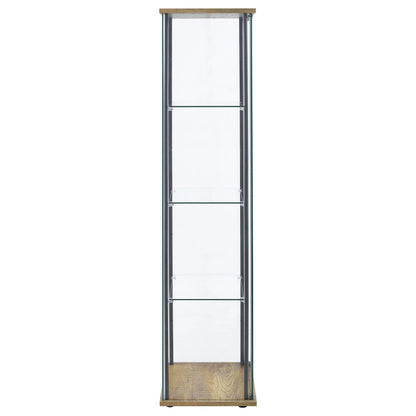  Coaster Furniture Bellatrix 950172MGO 3-shelf Clear Glass Curio Cabinet - Mango IMAGE 2