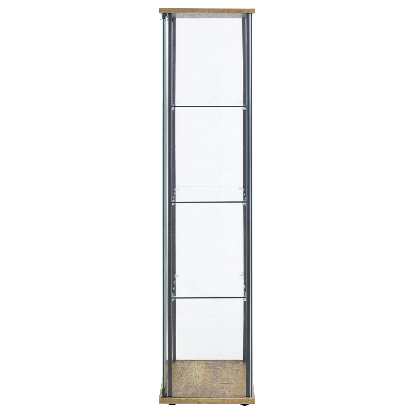  Coaster Furniture Bellatrix 950172MGO 3-shelf Clear Glass Curio Cabinet - Mango IMAGE 3