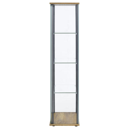  Coaster Furniture Bellatrix 950172MGO 3-shelf Clear Glass Curio Cabinet - Mango IMAGE 3