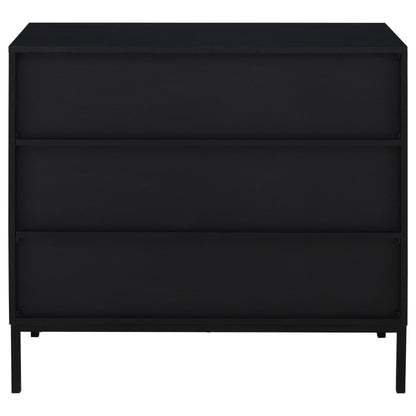  Coaster Furniture Jess 950420 2-door Arched Fluted Glass Accent Cabinet - Black IMAGE 1
