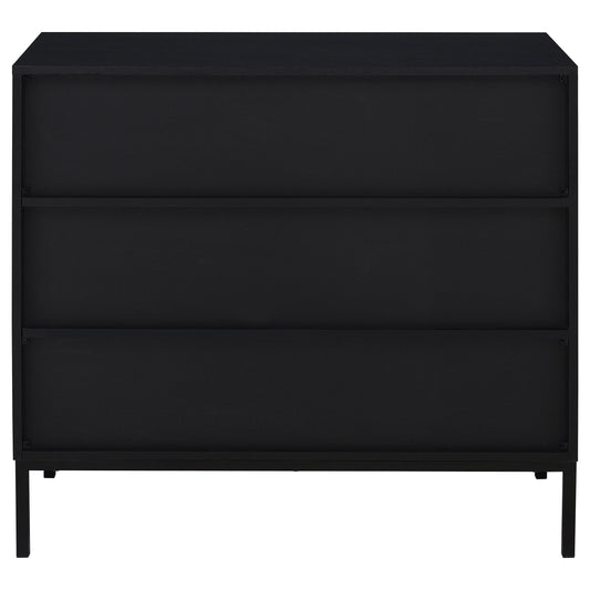  Coaster Furniture Jess 950420 2-door Arched Fluted Glass Accent Cabinet - Black IMAGE 1