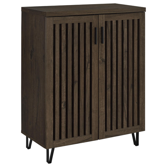  Coaster Furniture Brixton 950423 2-door Entryway Shoe Storage Cabinets - Smoked Oak IMAGE 1