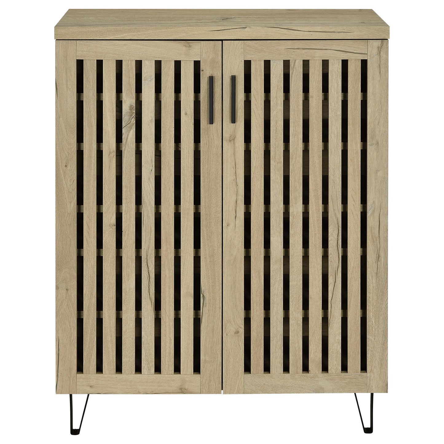  Coaster Furniture Brixton 950424 2-door Entryway Shoe Storage Cabinets - White Oak IMAGE 2