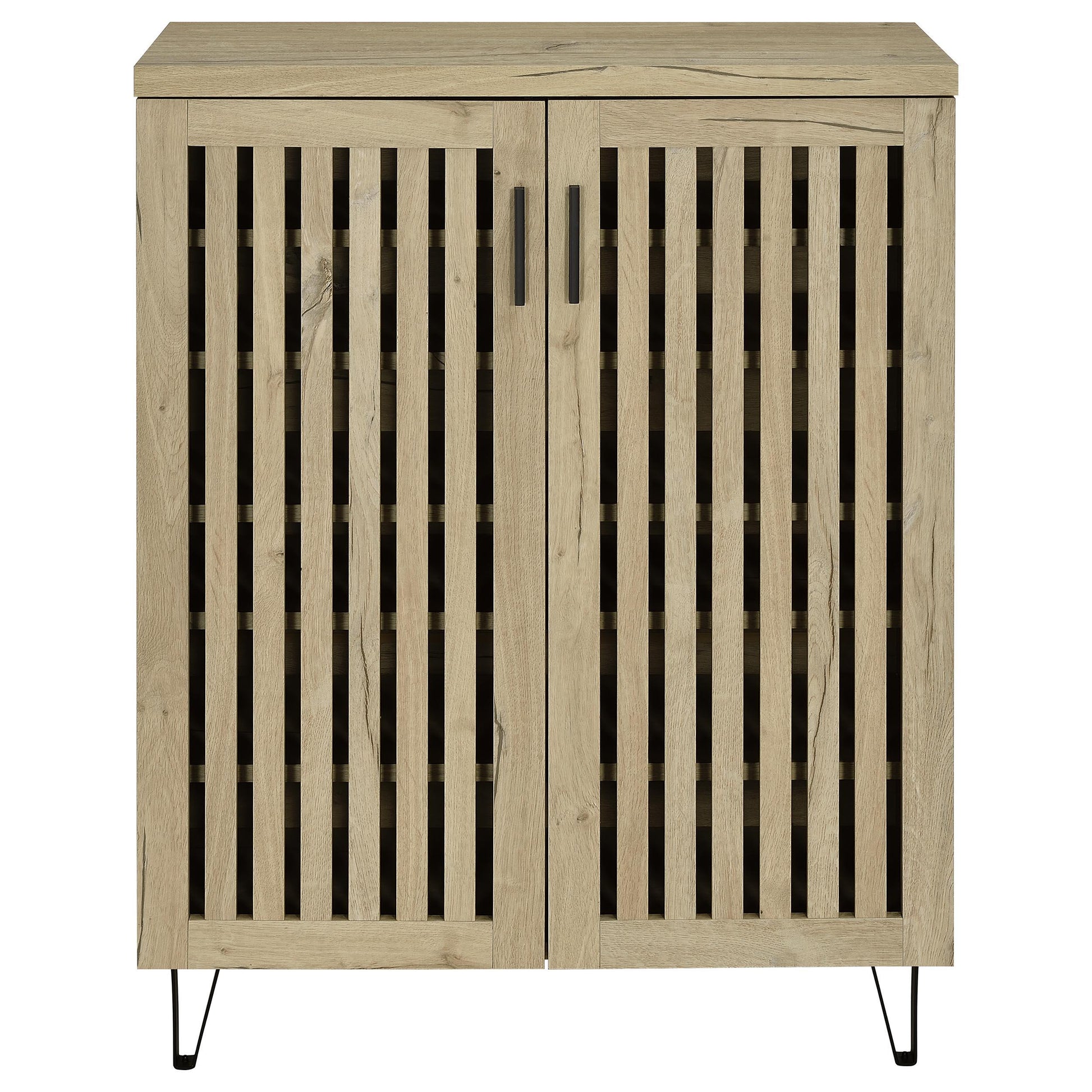  Coaster Furniture Brixton 950424 2-door Entryway Shoe Storage Cabinets - White Oak IMAGE 2