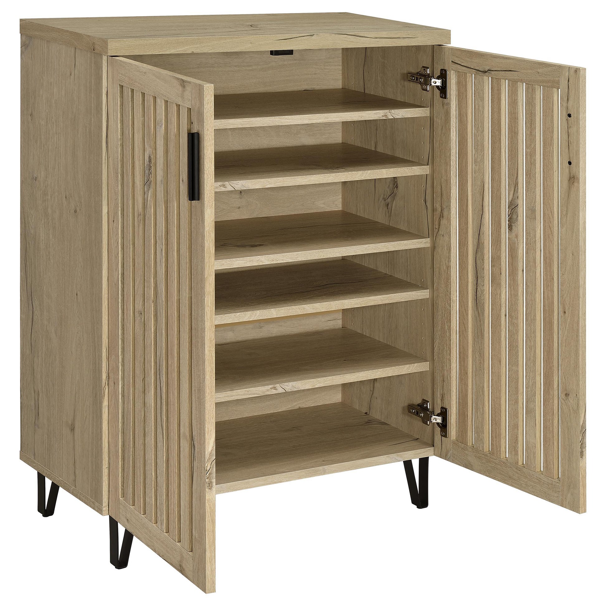  Coaster Furniture Brixton 950424 2-door Entryway Shoe Storage Cabinets - White Oak IMAGE 8