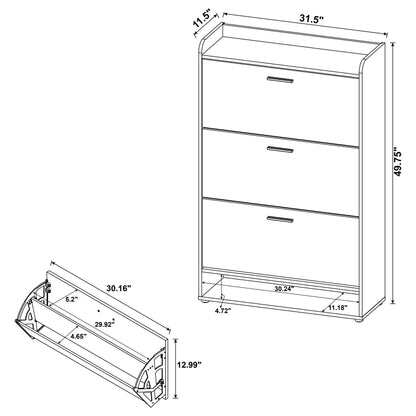  Coaster Furniture Denia 950425 3-tier Engineered Wood Shoe Cabinet - Mango IMAGE 12