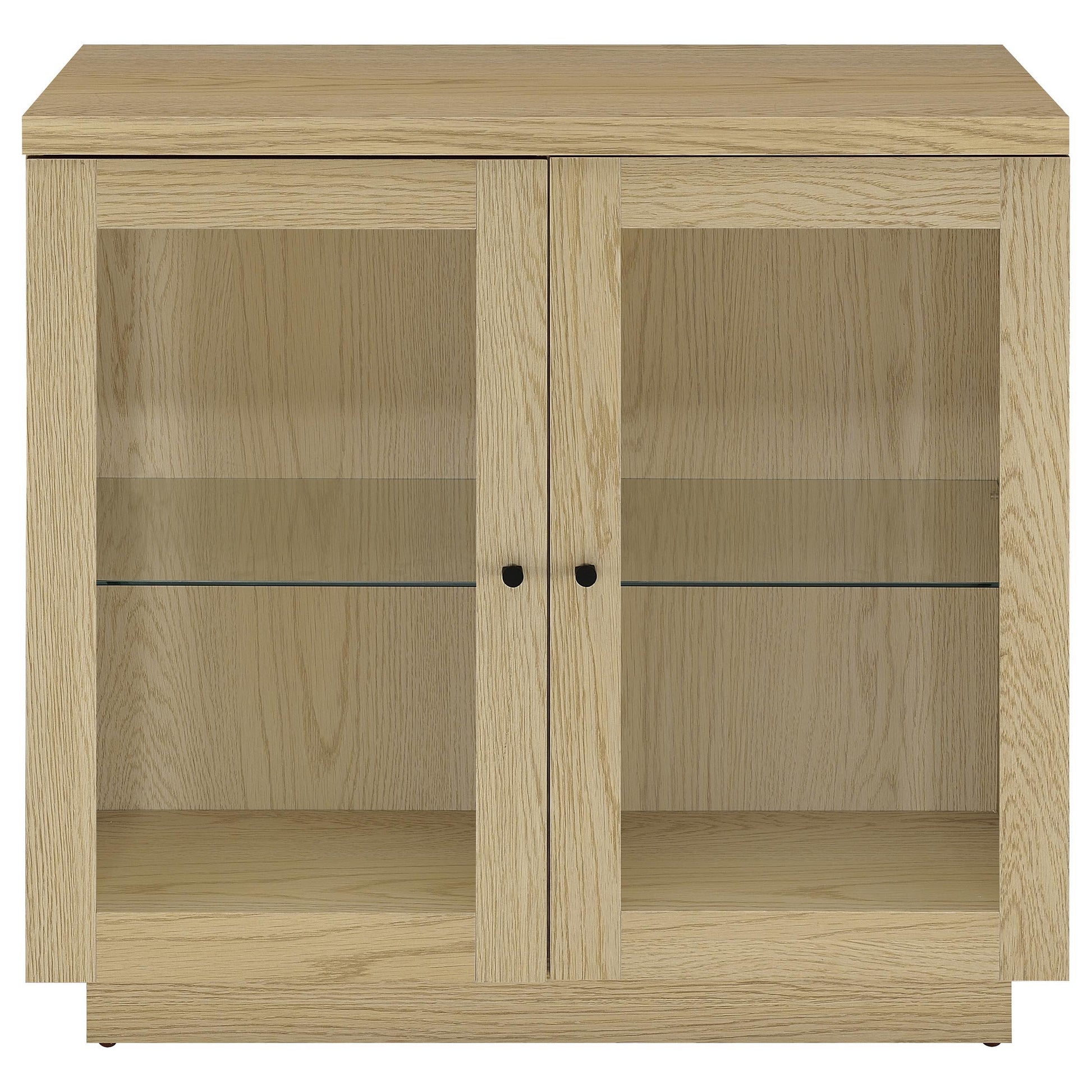  Coaster Furniture Tilbury 950429 2-door Glass Front Accent Display Cabinet - Light Oak IMAGE 1