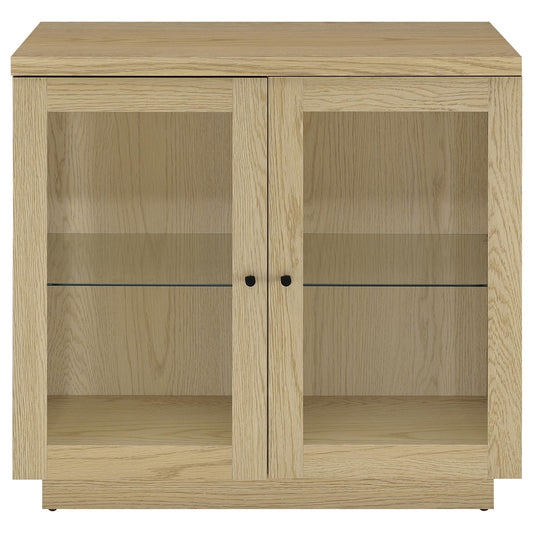  Coaster Furniture Tilbury 950429 2-door Glass Front Accent Display Cabinet - Light Oak IMAGE 1