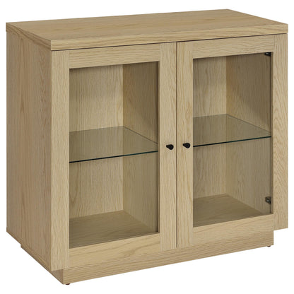  Coaster Furniture Tilbury 950429 2-door Glass Front Accent Display Cabinet - Light Oak IMAGE 2