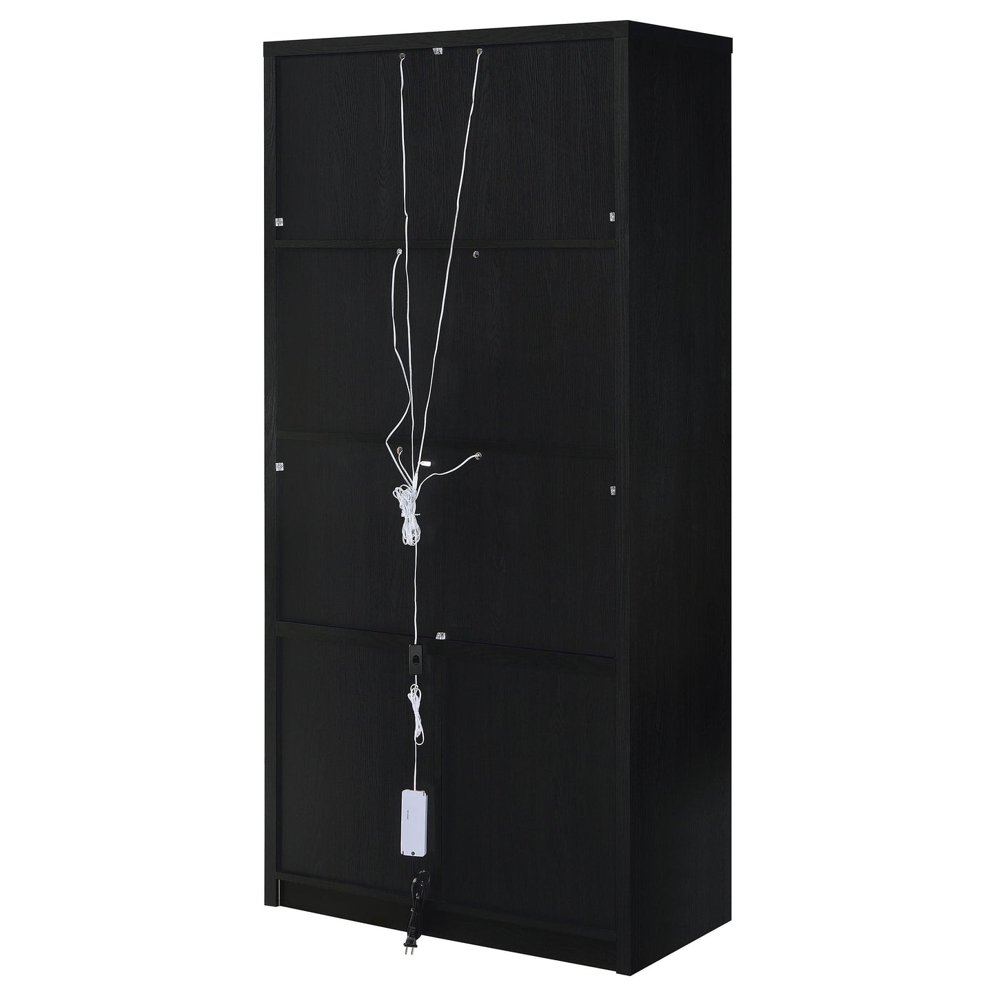  Coaster Furniture Riva 950432 4-door Tall Accent Display Cabinet LED Lighting - Black IMAGE 1