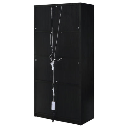  Coaster Furniture Riva 950432 4-door Tall Accent Display Cabinet LED Lighting - Black IMAGE 1