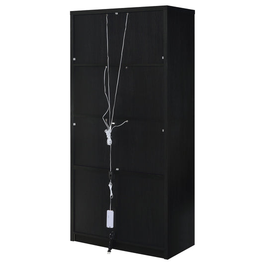  Coaster Furniture Riva 950432 4-door Tall Accent Display Cabinet LED Lighting - Black IMAGE 1