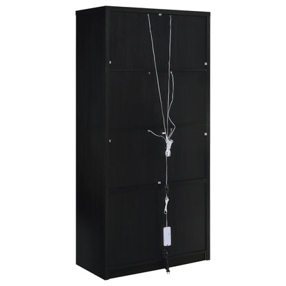  Coaster Furniture Riva 950432 4-door Tall Accent Display Cabinet LED Lighting - Black IMAGE 10