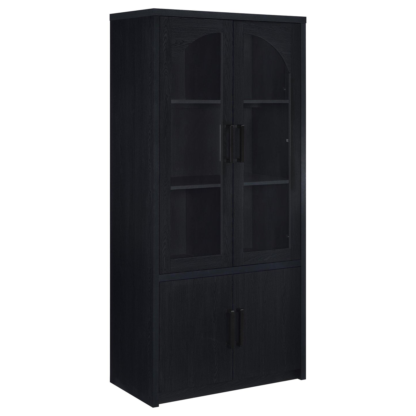  Coaster Furniture Riva 950432 4-door Tall Accent Display Cabinet LED Lighting - Black IMAGE 2