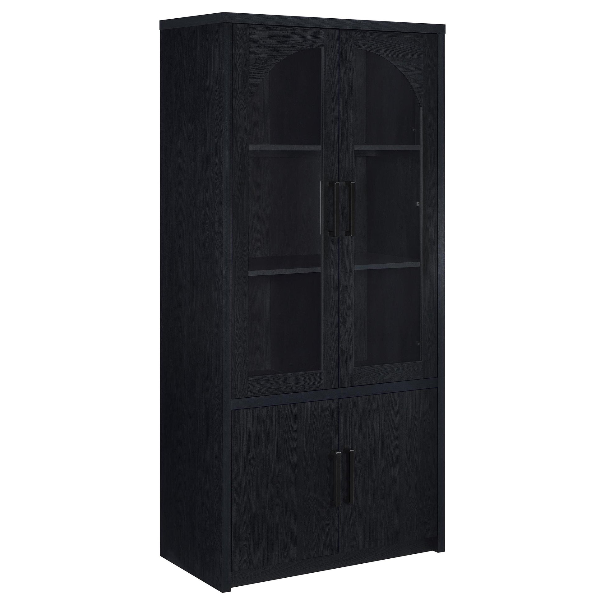  Coaster Furniture Riva 950432 4-door Tall Accent Display Cabinet LED Lighting - Black IMAGE 2