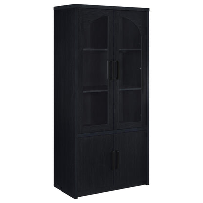  Coaster Furniture Riva 950432 4-door Tall Accent Display Cabinet LED Lighting - Black IMAGE 2