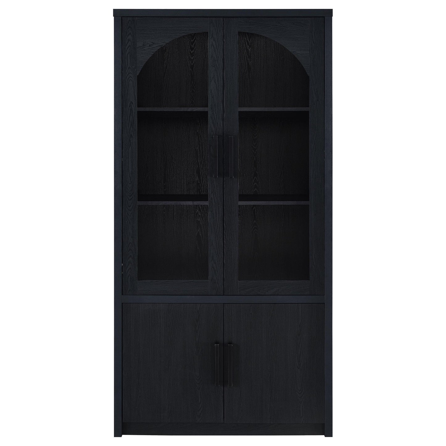  Coaster Furniture Riva 950432 4-door Tall Accent Display Cabinet LED Lighting - Black IMAGE 3