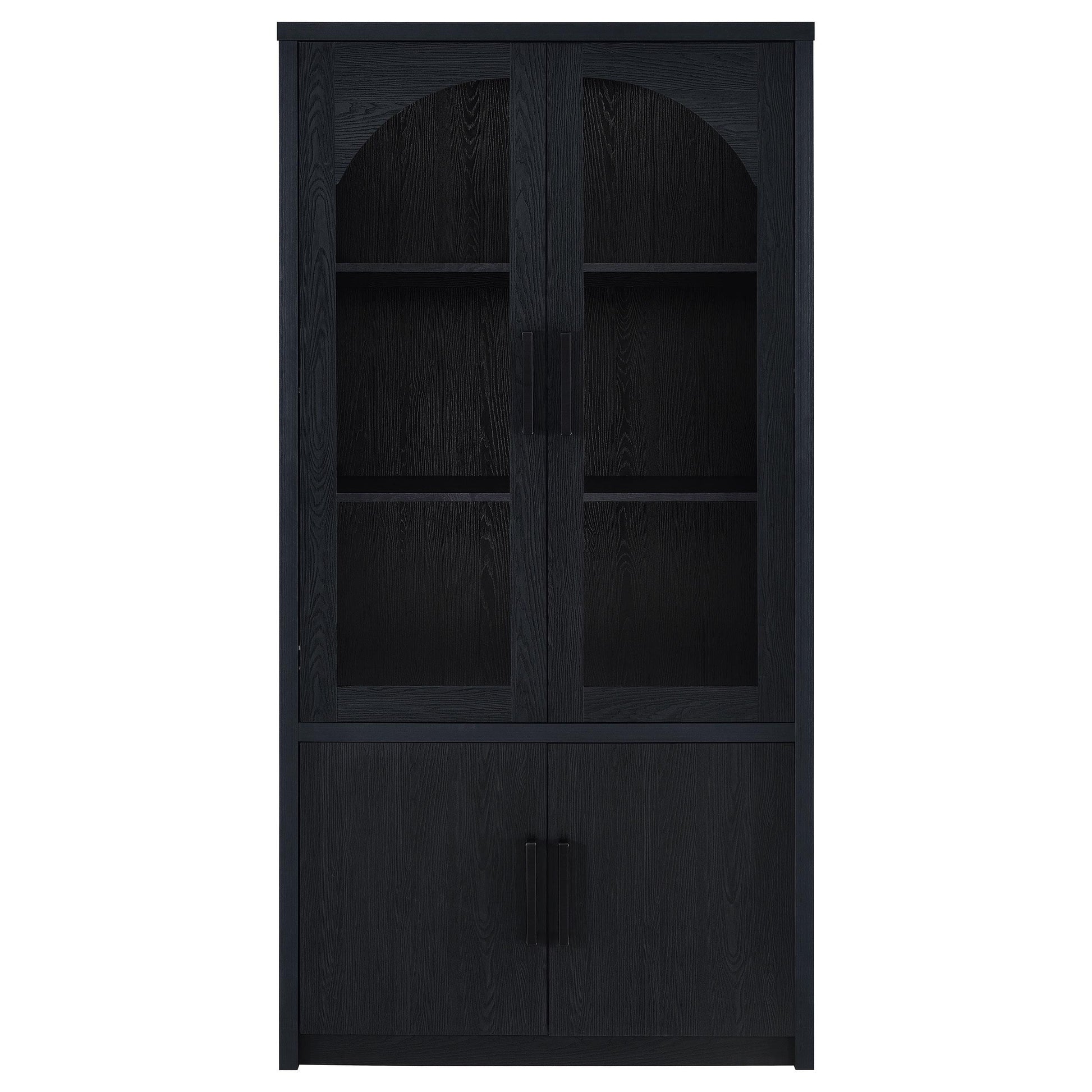 Coaster Furniture Riva 950432 4-door Tall Accent Display Cabinet LED Lighting - Black IMAGE 3