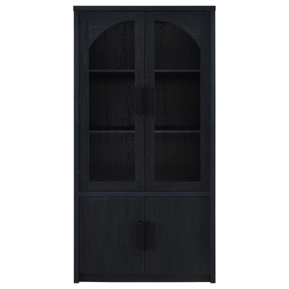  Coaster Furniture Riva 950432 4-door Tall Accent Display Cabinet LED Lighting - Black IMAGE 3